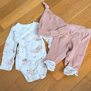 Carter's White and Brown Baby Bodysuit Set